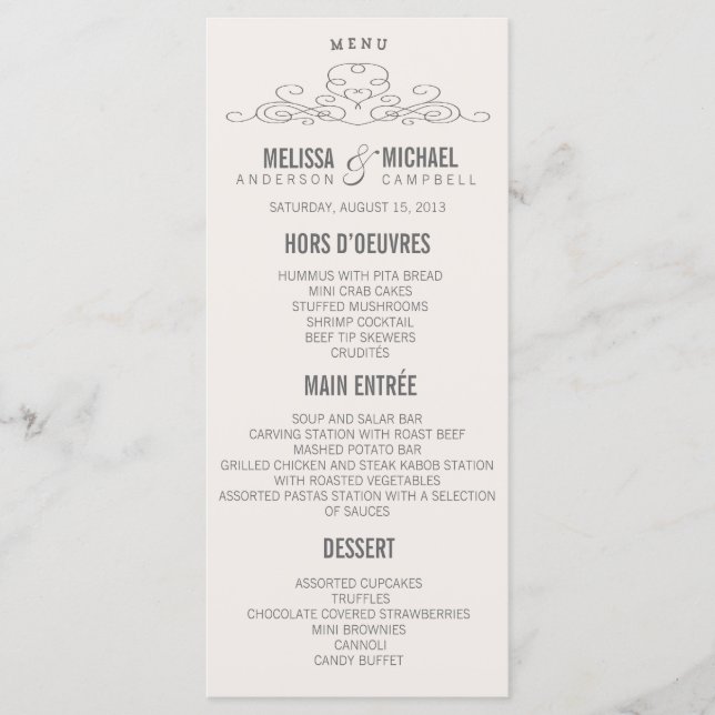 VINTAGE ELEGANCE | BRÖLLOP MENU MENY (Framsida)