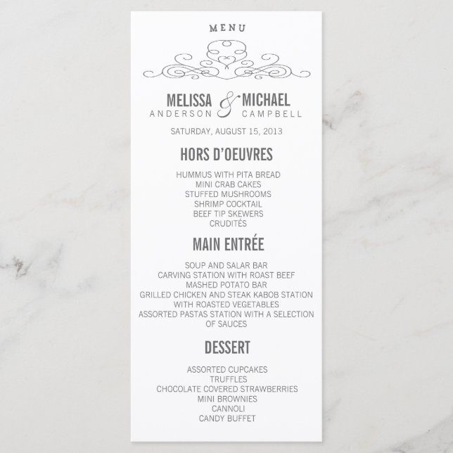 VINTAGE ELEGANCE | BRÖLLOP MENU PROGRAM (Framsida)