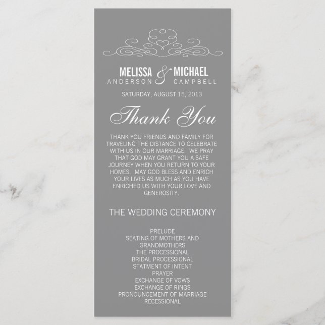 VINTAGE ELEGANCE | BRÖLLOPSPROGRAM PROGRAM (Framsida)