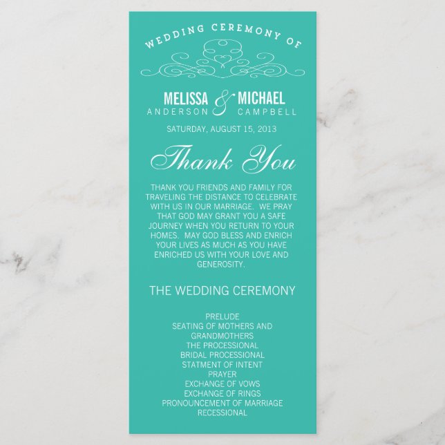 VINTAGE ELEGANCE | BRÖLLOPSPROGRAM PROGRAM (Framsida)