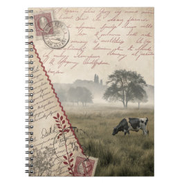 Vintage Elegance Cow Pasture Journal Anteckningsbok