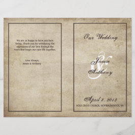 Vintage Elegance Distress-Bröllopsprogram