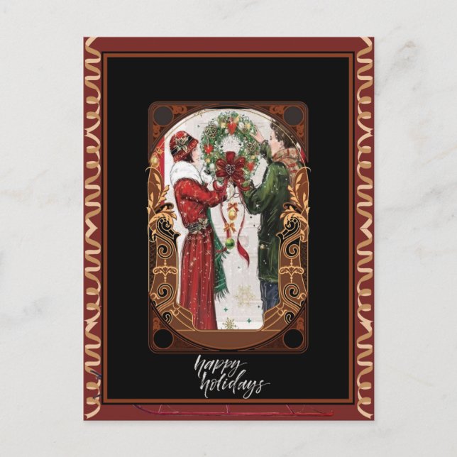 Vintage Elegance Festive WAN Älskare Vykort (Framsida)
