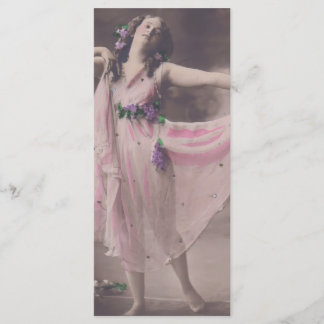 Vintage Elegance in Rosa Blommigt Dress Bookmark Meny