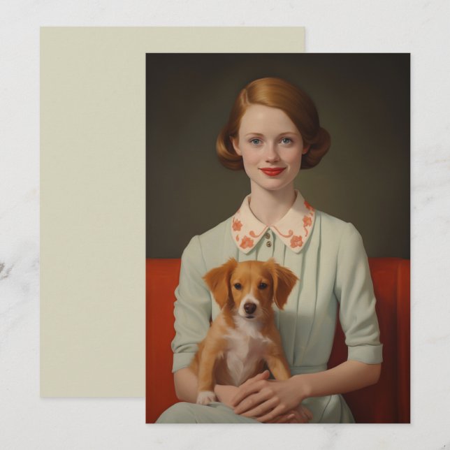 Vintage Elegance: Kvinnor med marionett i Pastel (Fram/baksida)