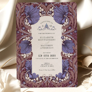 Vintage Elegance Lilac Pimpernel Bröllop Inbjudningar