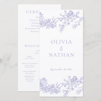 Vintage Elegance Lilac Wedding Ceremony Program