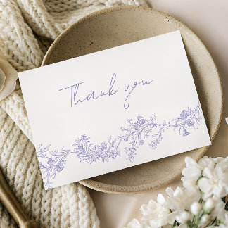 Vintage Elegance: Lilac Wedding Thank You Card Tack Kort