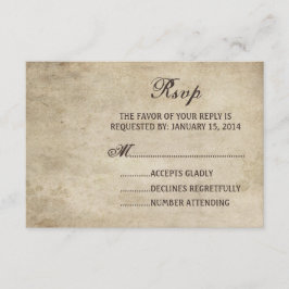 Vintage Elegance Plain Bröllop OSA Card Kort
