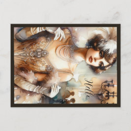 Vintage Elegans Art Deco Vykort