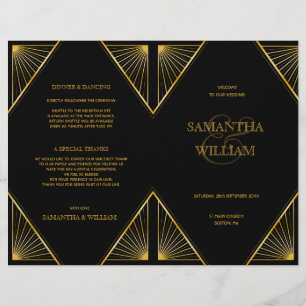 Vintage Elegant Art Deco Black Guld Bröllop