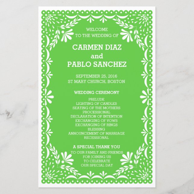 Vintage Elegant Art Deco Guld Bröllopsprogram (Framsida)