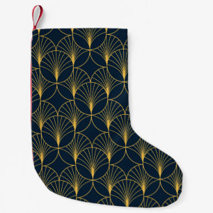 Vintage elegant Art Deco stil sömlös mönster wi Liten Julstrumpa