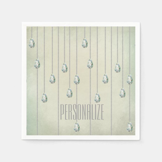 Vintage elegant av rhinestone jewel victorian pappersservett (Framsidan)