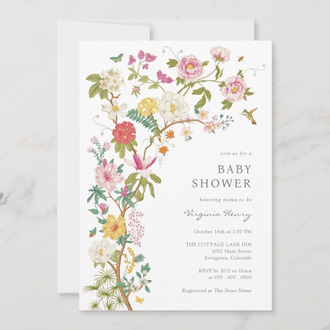 Vintage Elegant Baby Shower Inbjudningar (Framsida)