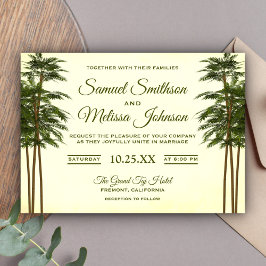 Vintage Elegant Bamboo Plant Wedding bjudande Inbjudningar