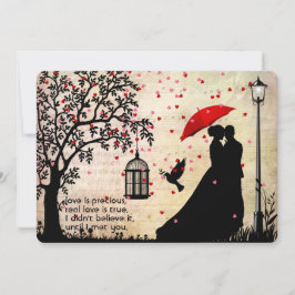 Vintage Elegant Beige & Black Poetry-Valentineser Kort