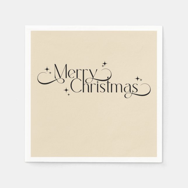 Vintage Elegant Black och Guld jul Pappersservett (Framsidan)