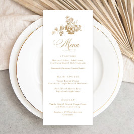 Vintage Elegant Blommigt Bouquet i Basket Bröllop Meny