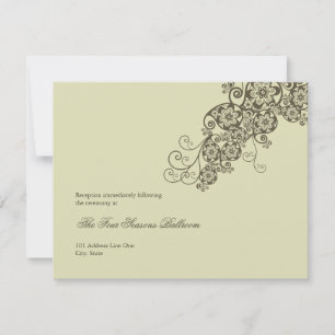 Vintage Elegant Blommigt Paisley Wedding Reception Inbjudningar