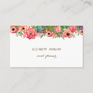Vintage, Elegant, Blommor Visitkort