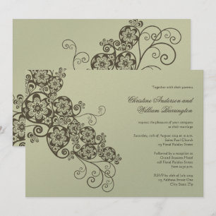 Vintage Elegant Boho Blommigt Paisley Wedding bjud Inbjudningar
