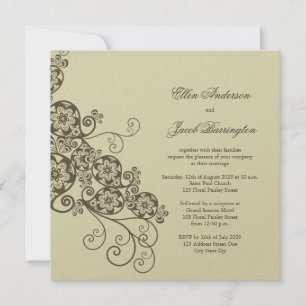 Vintage Elegant Boho Blommigt Paisley Wedding bjud Inbjudningar