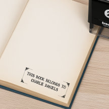 Vintage Elegant Bokmärke Självbläckande Gummistämp