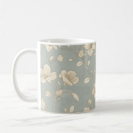 Vintage Elegant Botanical Line Art  Kaffemugg