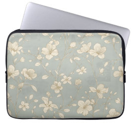 Vintage Elegant Botanisk Linje Konst Laptop Fodral