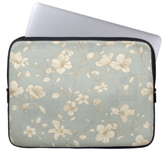 Vintage Elegant Botanisk Linje Konst Laptop Fodral