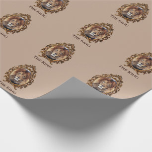 Vintage Elegant Brown Lejon Kung Retro Pappor Presentpapper