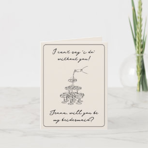 Vintage Elegant Champagne Bridesmaid Frieri kort