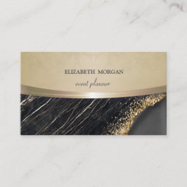 Vintage Elegant, Chic, Blommig Svart Marmor Visitkort
