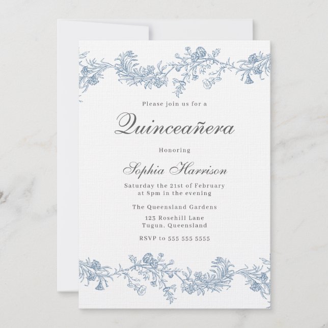 Vintage Elegant Classic Quinceanera Inbjudningar (Framsida)
