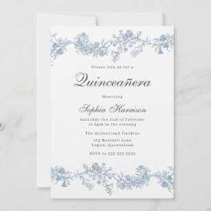 Vintage Elegant Classic Quinceanera Inbjudningar