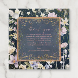 Vintage Elegant Dusty Blue Blommigt Bröllop Gåvor Etiketter