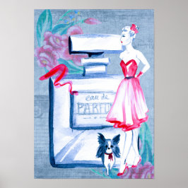 Vintage Elegant Eau De Parfum Dam Boudoir Poster