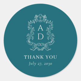 Vintage Elegant Floral Morden Wedding Runt Klistermärke