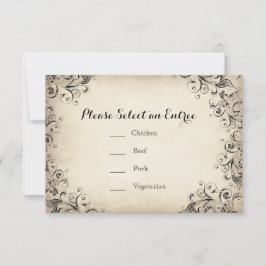 Vintage Elegant Flourish Bröllopsmeny Kort
