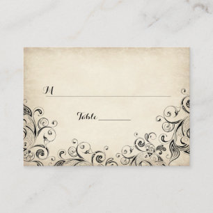 Vintage Elegant Flourish Flat Bord Place Cards Visitkort