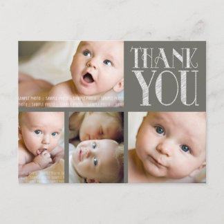 VINTAGE Elegant Foto Baby Tack Post Card Meddelande Vykort