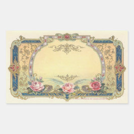 Vintage Elegant Fransk Land Stickers Rektangulärt Klistermärke