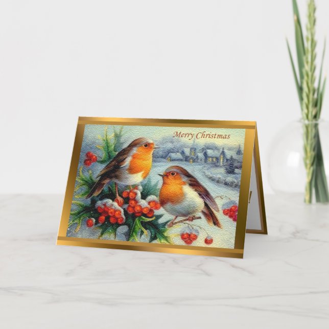 Vintage Elegant God jul Helgkort (Framsida)