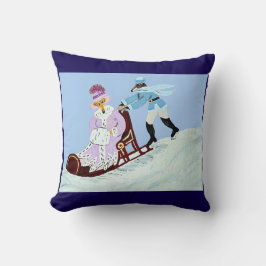Vintage Elegant Greyhound-koppel med släde Kudde