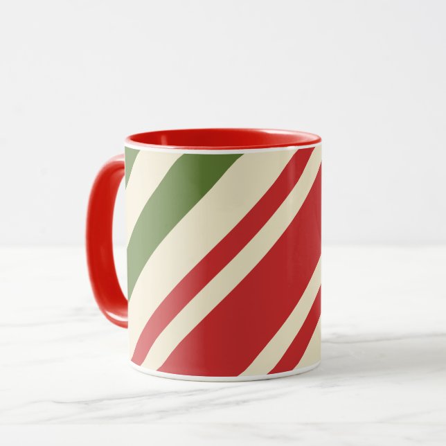 Vintage Elegant jul Candy cane Mugg (Framsida vänster)