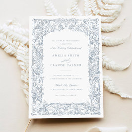 Vintage Elegant Leafy Vines Gräns Ram Bröllop Inbjudningar