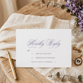 Vintage Elegant Minimalist Script Regency Bröllop OSA Kort
