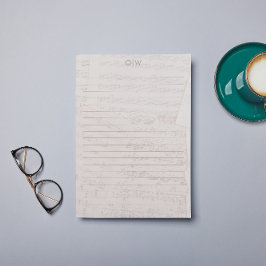 Vintage Elegant Music Initial Line Brev Papper