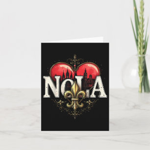 Vintage Elegant Nola Fleur-de-lis Hjärtan Nola Str Kort